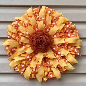 Candy corn ribbon wreath!